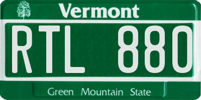 VT license plate RTL880