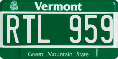 VT license plate RTL959