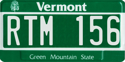 VT license plate RTM156