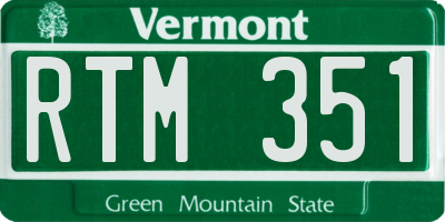 VT license plate RTM351