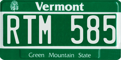VT license plate RTM585