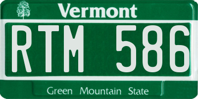 VT license plate RTM586