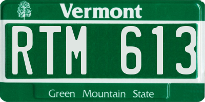 VT license plate RTM613