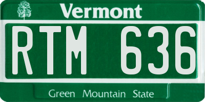 VT license plate RTM636