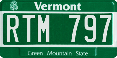VT license plate RTM797
