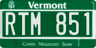 VT license plate RTM851