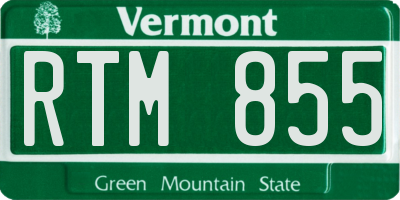VT license plate RTM855