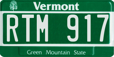 VT license plate RTM917