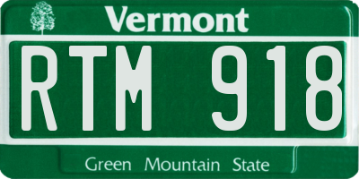 VT license plate RTM918