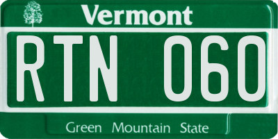 VT license plate RTN060