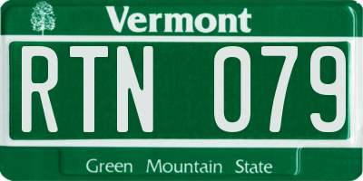 VT license plate RTN079