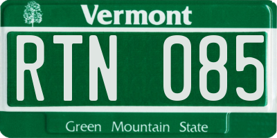 VT license plate RTN085
