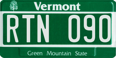VT license plate RTN090