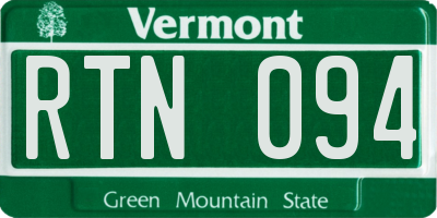 VT license plate RTN094