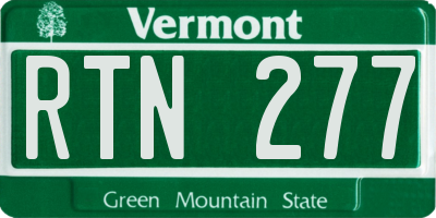 VT license plate RTN277