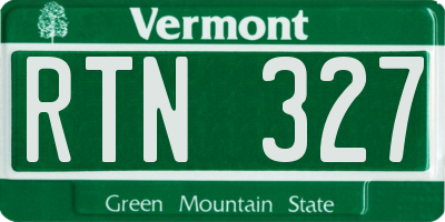 VT license plate RTN327