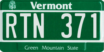 VT license plate RTN371