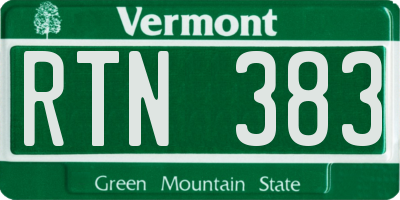 VT license plate RTN383