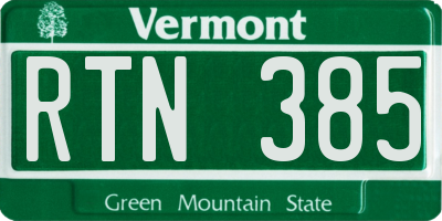 VT license plate RTN385