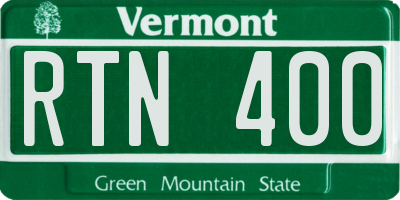 VT license plate RTN400