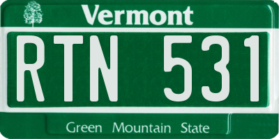 VT license plate RTN531
