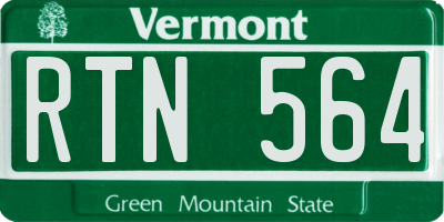 VT license plate RTN564