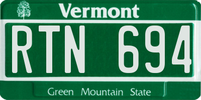 VT license plate RTN694