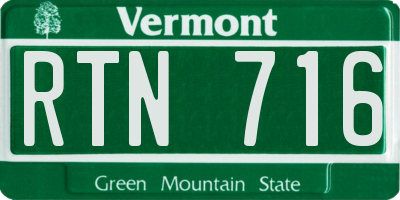 VT license plate RTN716