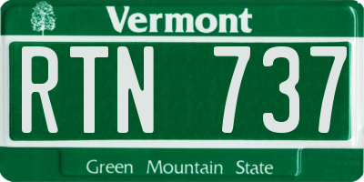 VT license plate RTN737
