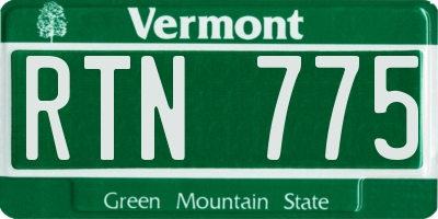 VT license plate RTN775