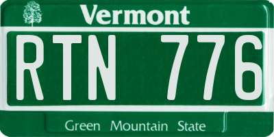 VT license plate RTN776