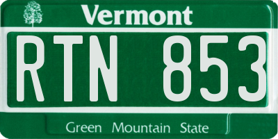 VT license plate RTN853