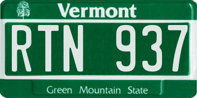 VT license plate RTN937