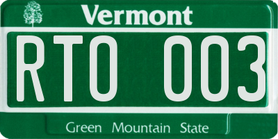 VT license plate RTO003