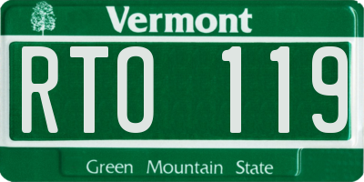 VT license plate RTO119