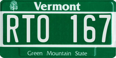 VT license plate RTO167