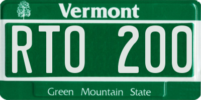 VT license plate RTO200