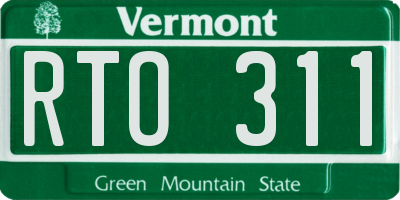 VT license plate RTO311