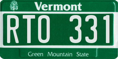 VT license plate RTO331