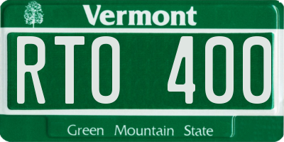 VT license plate RTO400