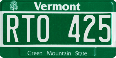 VT license plate RTO425