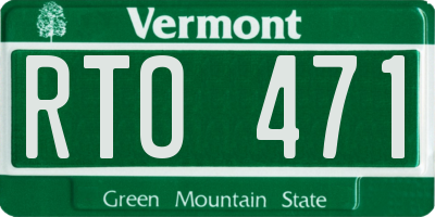 VT license plate RTO471