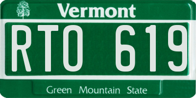 VT license plate RTO619
