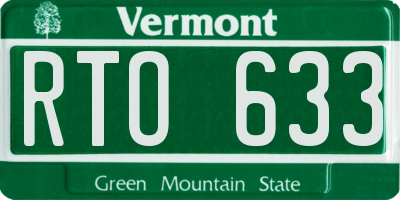 VT license plate RTO633