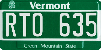 VT license plate RTO635