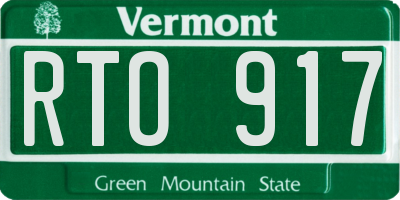VT license plate RTO917