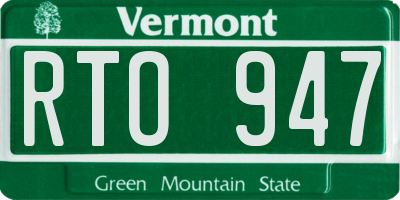 VT license plate RTO947