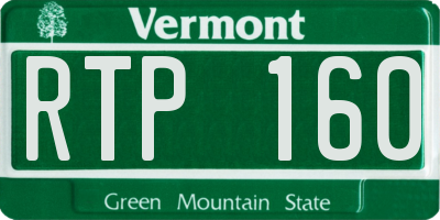 VT license plate RTP160