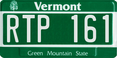 VT license plate RTP161