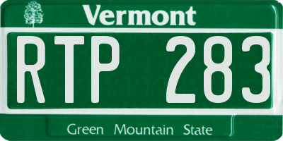 VT license plate RTP283